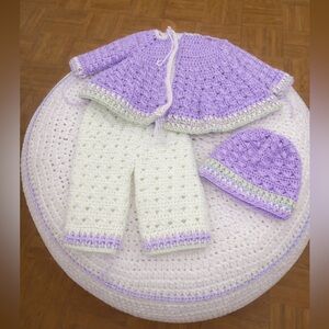 Charming Kids Crochet Set in Lavender and White